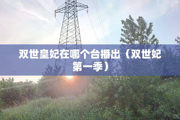 双世皇妃在哪个台播出（双世妃第一季）