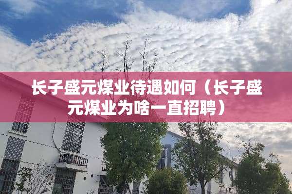 长子盛元煤业待遇如何（长子盛元煤业为啥一直招聘）