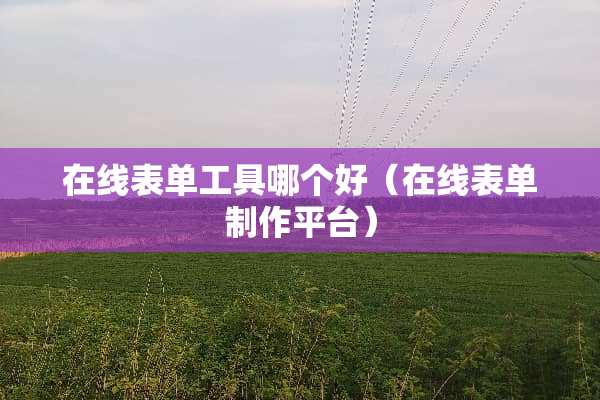 在线表单工具哪个好（在线表单制作平台）