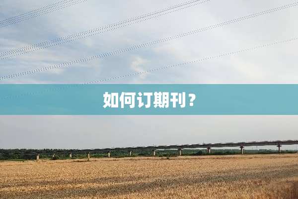 如何订期刊？