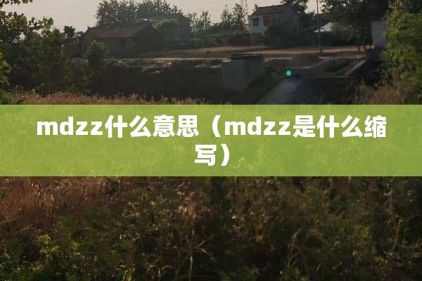 mdzz什么意思（mdzz是什么缩写）