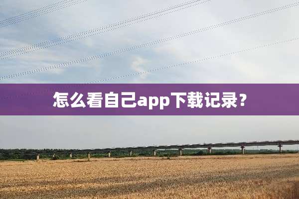 怎么看自己app下载记录？