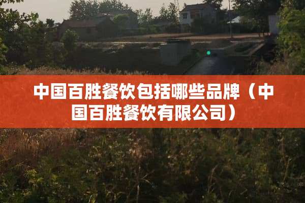 中国百胜餐饮包括哪些品牌（中国百胜餐饮有限公司）