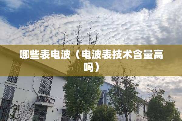 哪些表电波（电波表技术含量高吗）