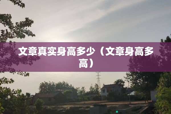 文章真实身高多少（文章身高多高）