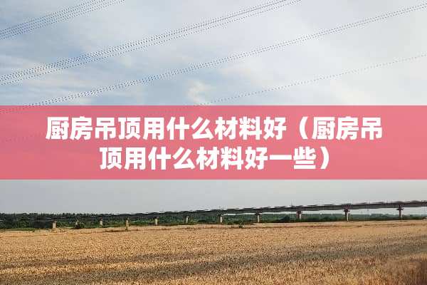 厨房吊顶用什么材料好（厨房吊顶用什么材料好一些）