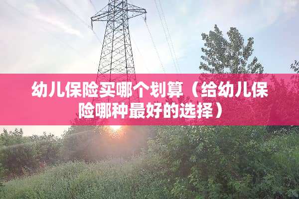 幼儿保险买哪个划算（给幼儿保险哪种最好的选择）
