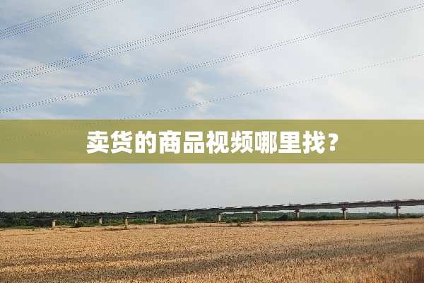 卖货的商品视频***？