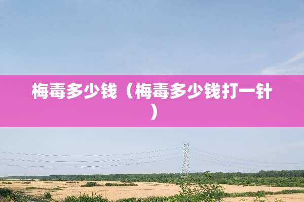 梅毒多少钱（梅毒多少钱打一针）