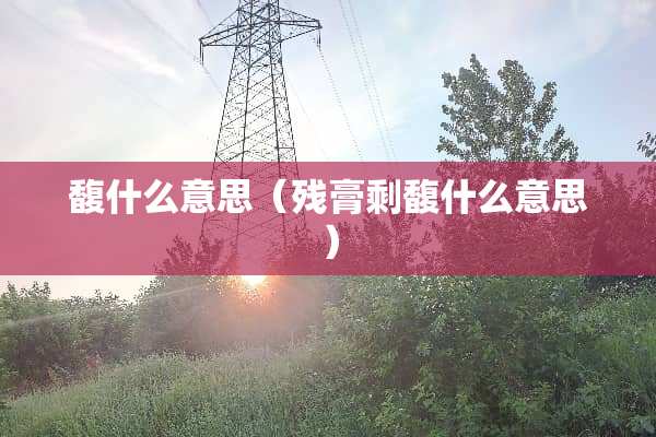 馥什么意思（残膏剩馥什么意思）