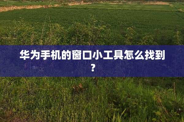 华为手机的窗口小工具怎么找到？