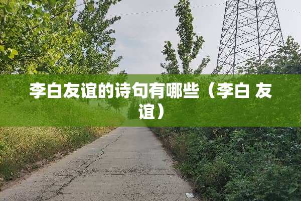 李白友谊的诗句有哪些（李白 友谊）