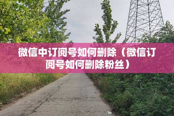 微信中订阅号如何删除（微信订阅号如何删除粉丝）