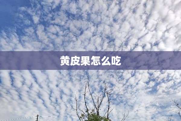 黄皮果怎么吃