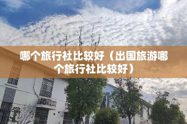 哪个旅行社比较好（出国旅游哪个旅行社比较好）