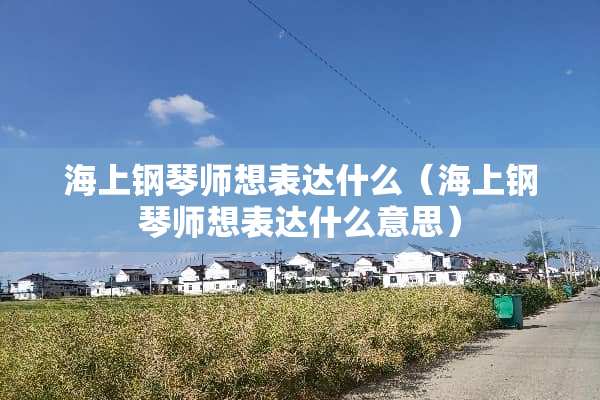 海上钢琴师想表达什么（海上钢琴师想表达什么意思）