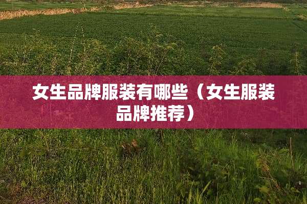 女生品牌服装有哪些（女生服装品牌推荐）