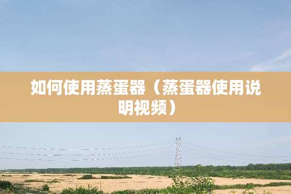 如何使用蒸蛋器（蒸蛋器使用说明视频）