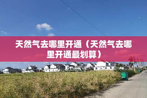 天然气去哪里开通（天然气去哪里开通最划算）