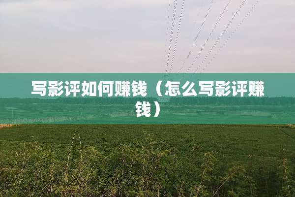 写影评如何赚钱（怎么写影评赚钱）