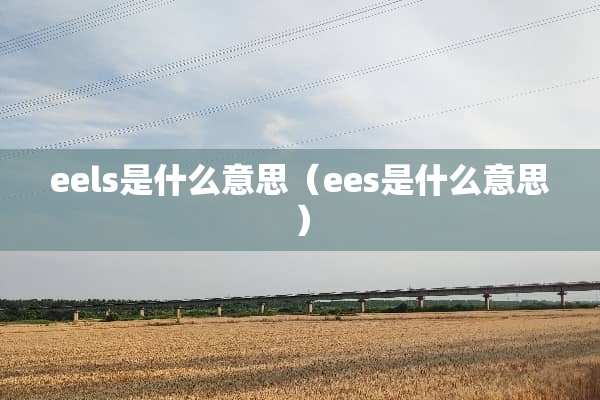 eels是什么意思（ees是什么意思）