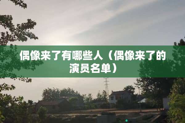 偶像来了有哪些人（偶像来了的演员名单）