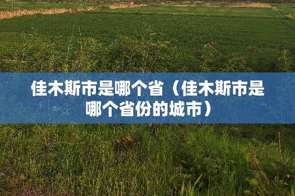 佳木斯市是哪个省（佳木斯市是哪个省份的城市）