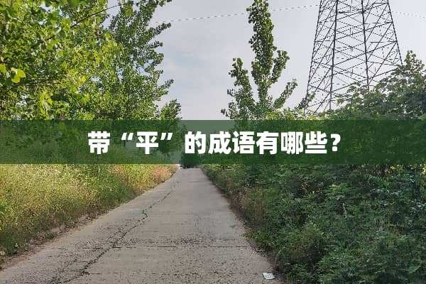 带“平”的成语有哪些？