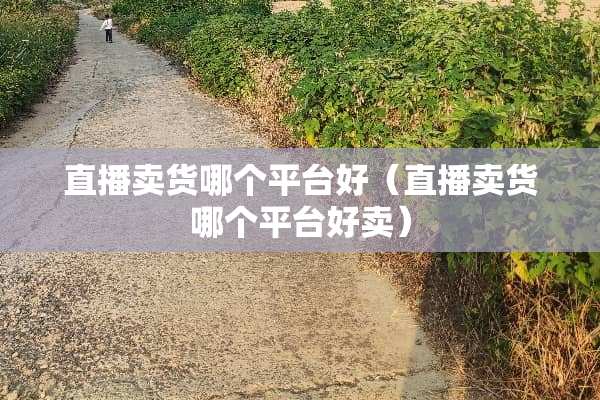 直播卖货哪个平台好（直播卖货哪个平台好卖）