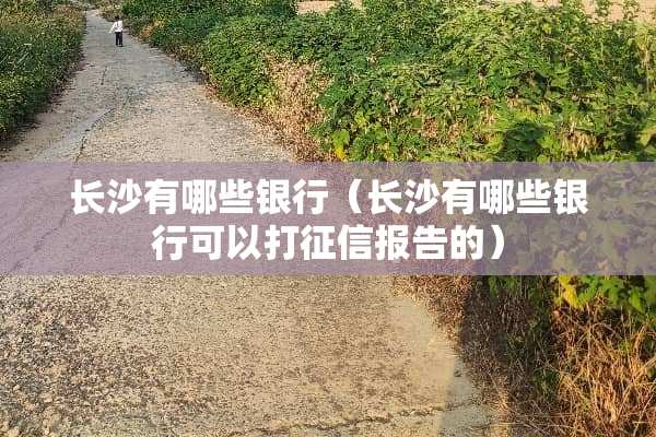 长沙有哪些银行（长沙有哪些银行可以打征信报告的）