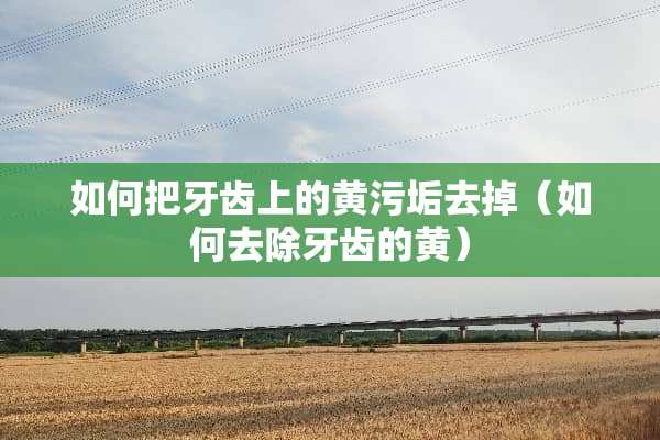 如何把牙齿上的黄污垢去掉（如何去除牙齿的黄）