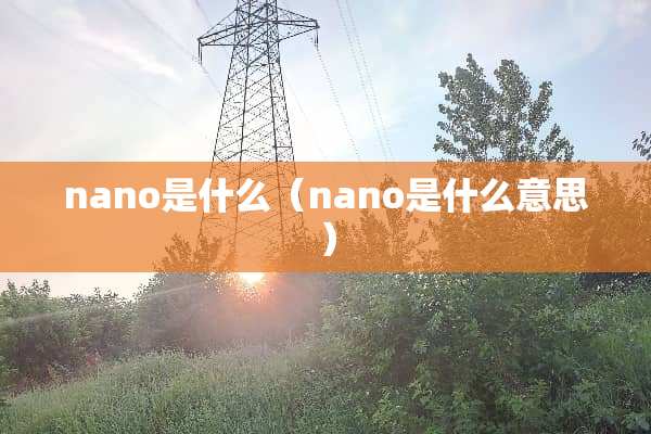 nano是什么（nano是什么意思）