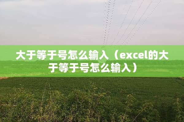 大于等于号怎么输入（excel的大于等于号怎么输入）