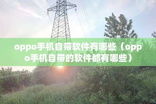 oppo手机自带软件有哪些（oppo手机自带的软件都有哪些）