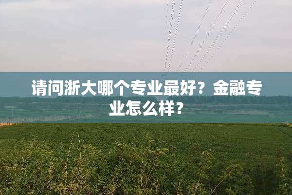请问浙大哪个专业最好？金融专业怎么样？