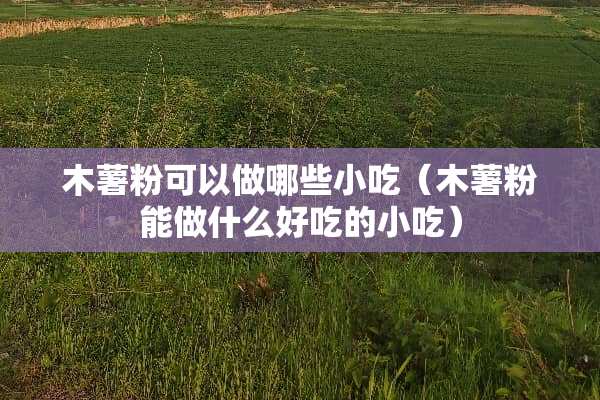 木薯粉可以做哪些小吃（木薯粉能做什么好吃的小吃）