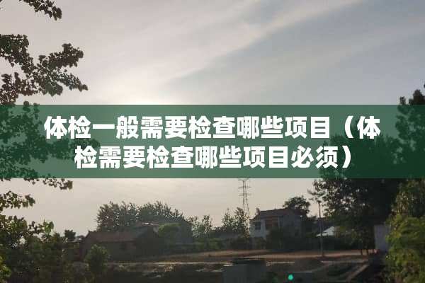 体检一般需要检查哪些项目（体检需要检查哪些项目必须）