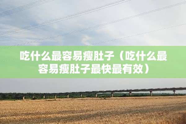 吃什么最容易瘦肚子（吃什么最容易瘦肚子最快最有效）