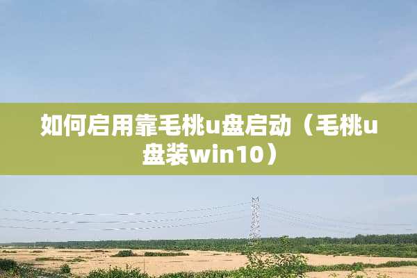 如何启用靠毛桃u盘启动（毛桃u盘装win10）