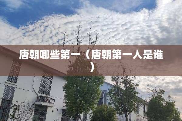 唐朝哪些第一（唐朝第一人是谁）
