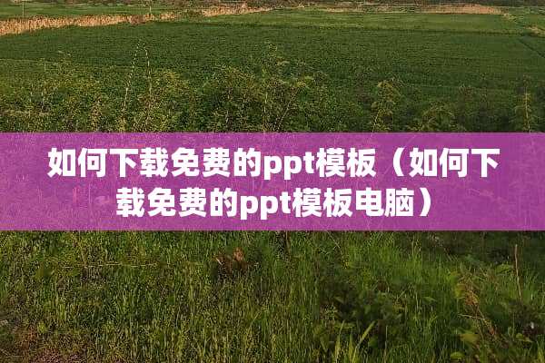 如何下载免费的ppt模板（如何下载免费的ppt模板电脑）