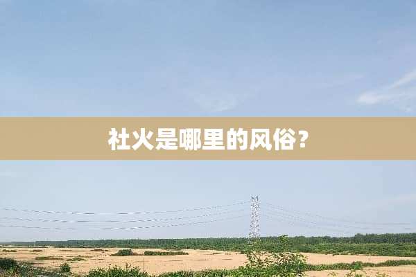 社火是哪里的风俗？