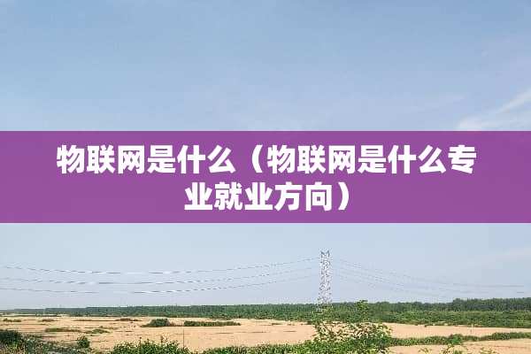 物联网是什么（物联网是什么专业就业方向）