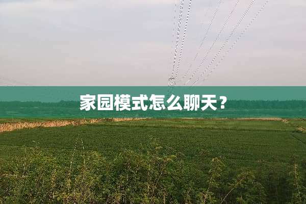 家园模式怎么聊天？