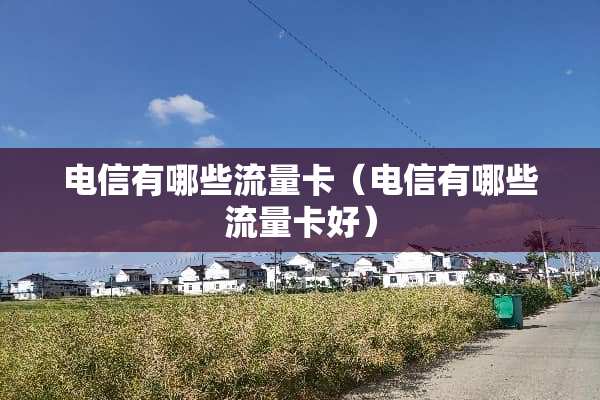电信有哪些流量卡（电信有哪些流量卡好）