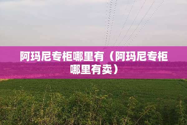 阿玛尼专柜哪里有（阿玛尼专柜哪里有卖）