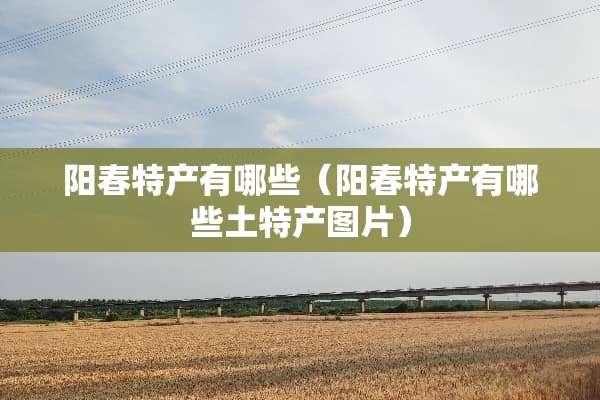 阳春特产有哪些（阳春特产有哪些土特产图片）