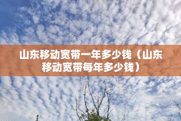 山东移动宽带一年多少钱（山东移动宽带每年多少钱）