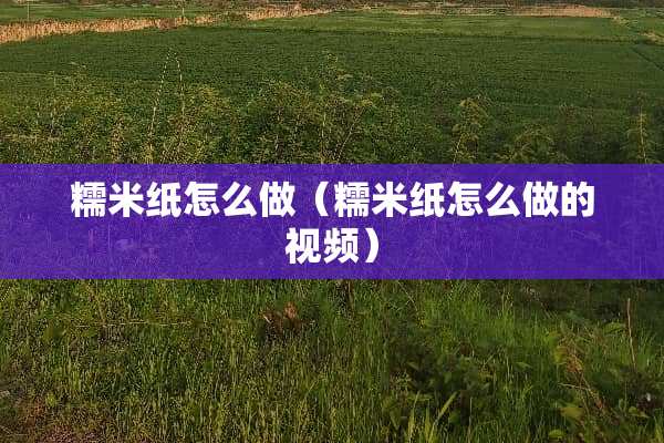 糯米纸怎么做（糯米纸怎么做的视频）