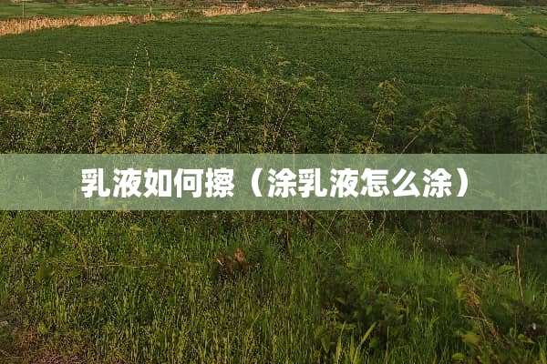*液如何擦（涂*液怎么涂）